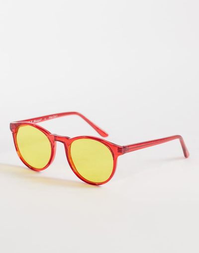AJ Morgan AJ Morgan grad school round sunglasses in red with yellow tinted lenses