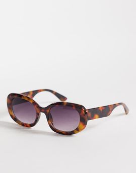 AJ Morgan AJ Morgan memories chunky oval sunglasses in tort with purple tinted lens-Brown