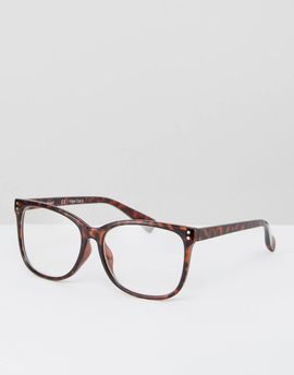 AJ Morgan AJ Morgan round clear lens glasses in tort-Brown