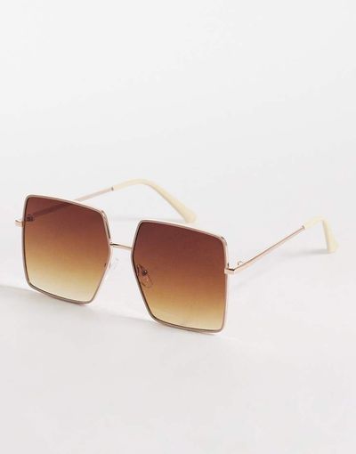 AJ Morgan AJ Morgan the big screen large square metal sunglasses in brown and gold tone