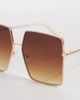 AJ Morgan AJ Morgan the big screen large square metal sunglasses in brown and gold tone - 2