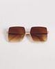 AJ Morgan AJ Morgan the big screen large square metal sunglasses in brown and gold tone - 3