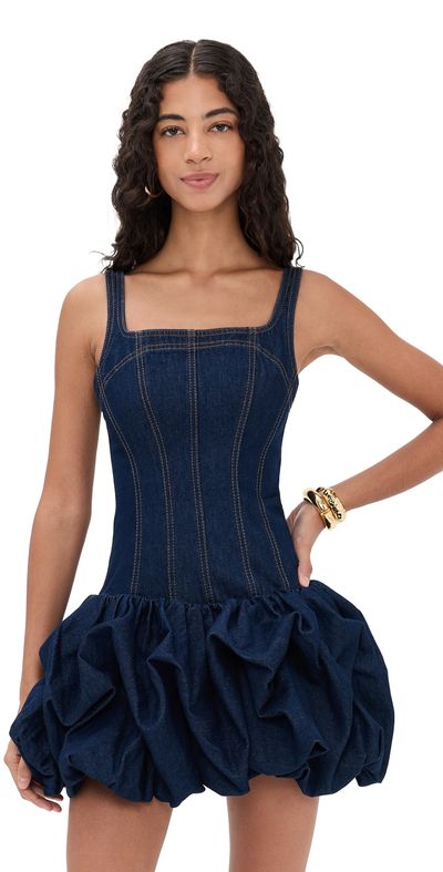 blue aje dress Violette Bubble Hem Maxi Drs-PEARL BLUE / 4