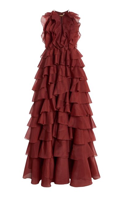 Aje Aje Cleo Ruffled Chiffon Gown