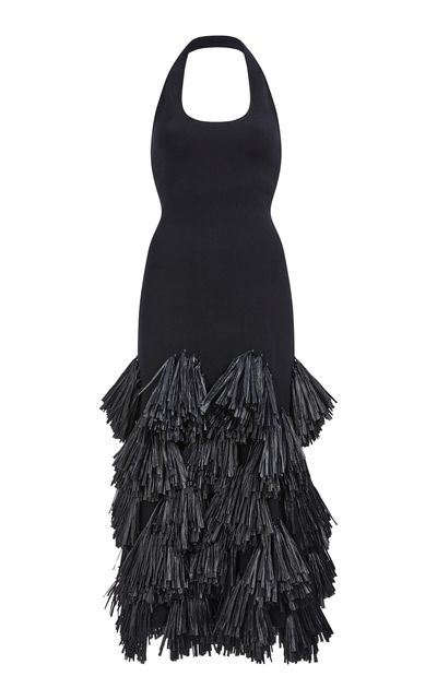 Aje Aje Elva Raffia Knit Midi Dress