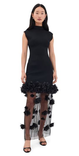 Aje Aje Fleura Knit Midi Dress Black