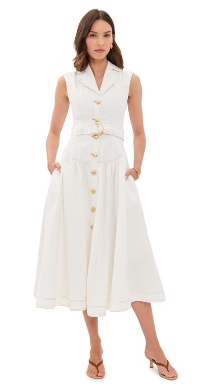 Aje Aje Liliana Denim Dress Ivory