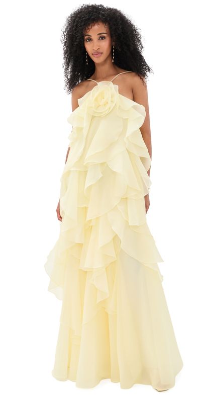 Aje Aje Pandorea Layered Maxi Dress Butter