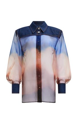 Aje Aje Remie Cotton Denim Contrast Shirt