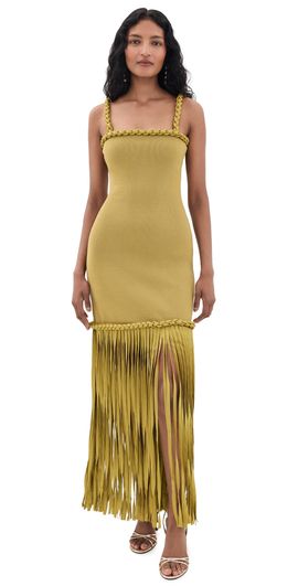 Aje Aje Ribiona Knit Dress Olive