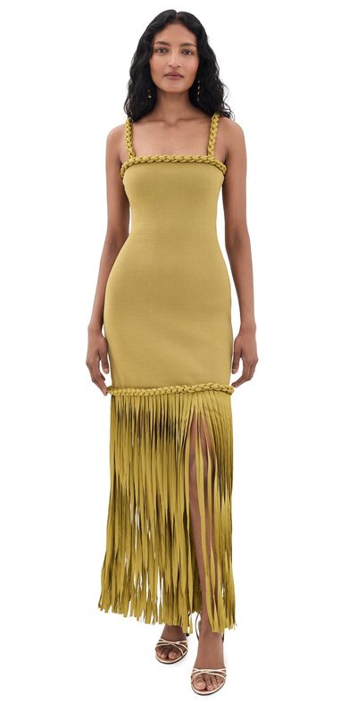 Aje Aje Ribiona Knit Dress Olive