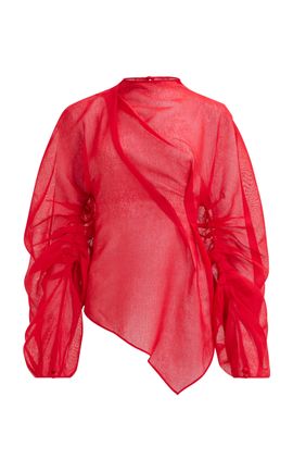 Aje Aje Shari Sheer Asymmetric Blouse