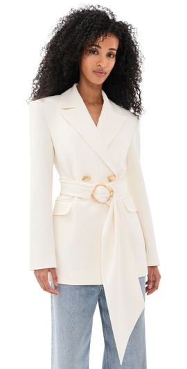 Aje Aje Simone Lace Back Blazer Ivory