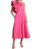 Aje Women's Sculptura Bonjour Asymmetric Linen-Blend Midi-Dress - 2