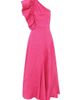 Aje Women's Sculptura Bonjour Asymmetric Linen-Blend Midi-Dress - 5