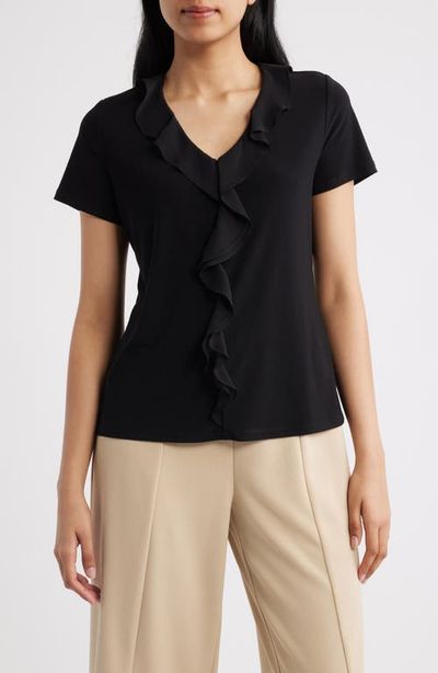 AK ANNE KLEIN AK ANNE KLEIN Cascade Ruffle Front Top