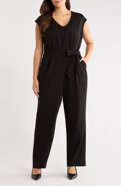 AK ANNE KLEIN AK ANNE KLEIN Dot Tie Waist Crop Jumpsuit