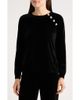 AK ANNE KLEIN AK ANNE KLEIN Embellished Button Velvet Top - 1