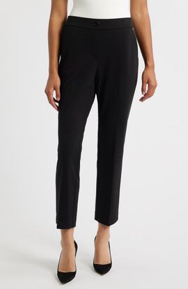 AK ANNE KLEIN AK ANNE KLEIN Faux Fly Straight Leg Pants