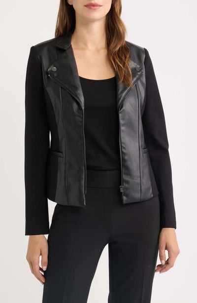 AK ANNE KLEIN AK ANNE KLEIN Faux Leather Moto Jacket