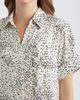 AK ANNE KLEIN AK ANNE KLEIN Fleck Print Short Sleeve Button-Up Shirt - 4
