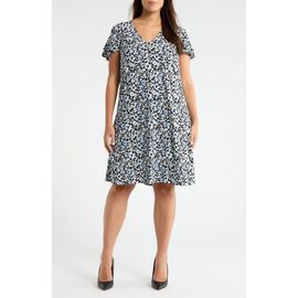 AK ANNE KLEIN AK ANNE KLEIN Floral Double Flutter Sleeve Dress