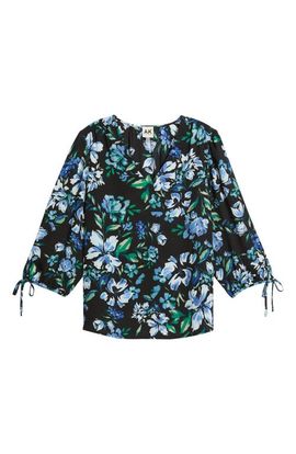 AK ANNE KLEIN AK ANNE KLEIN Floral Print Tie Cuff Top