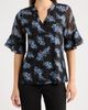 AK ANNE KLEIN AK ANNE KLEIN Floral Ruffle Sleeve Top - 1