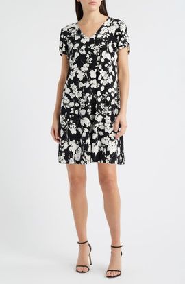 AK ANNE KLEIN AK ANNE KLEIN Floral Tulip Sleeve Swing Dress