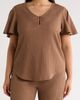 AK ANNE KLEIN AK ANNE KLEIN Flutter Sleeve V-Neck T-Shirt - 1