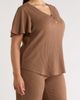AK ANNE KLEIN AK ANNE KLEIN Flutter Sleeve V-Neck T-Shirt - 3