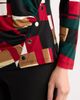 AK ANNE KLEIN AK ANNE KLEIN Geometric Print Ruched Long Sleeve Top - 4