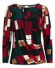 AK ANNE KLEIN AK ANNE KLEIN Geometric Print Ruched Long Sleeve Top - 5