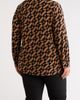 AK ANNE KLEIN AK ANNE KLEIN Geometric Print Split Neck Long Sleeve Top - 2