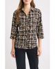 AK ANNE KLEIN AK ANNE KLEIN Grid Print Three-Quarter Sleeve Button Front Shirt - 1