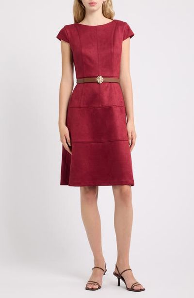 AK ANNE KLEIN AK ANNE KLEIN Heritage Faux Suede Midi Dress