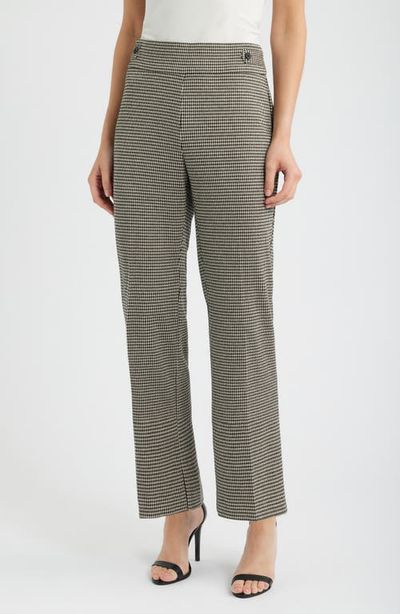 AK ANNE KLEIN AK ANNE KLEIN Houndstooth Side Tab Pull On Trousers