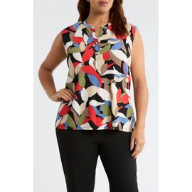 AK ANNE KLEIN AK ANNE KLEIN Leaf Print Knit Top