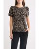 AK ANNE KLEIN AK ANNE KLEIN Leopard Print Puff Shoulder Top - 1