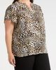 AK ANNE KLEIN AK ANNE KLEIN Leopard Print Tulip Sleeve Popover Top - 3
