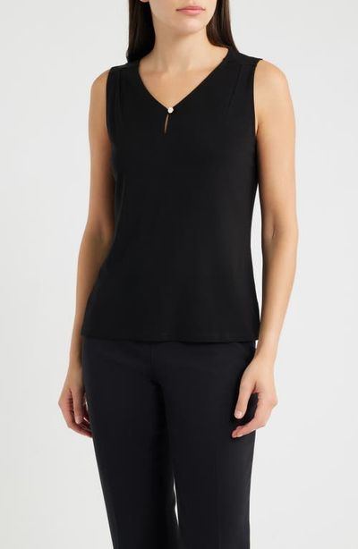 AK ANNE KLEIN AK ANNE KLEIN Pleated V-Neck Top