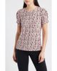AK ANNE KLEIN AK ANNE KLEIN Print Pleat Short Sleeve Top - 1