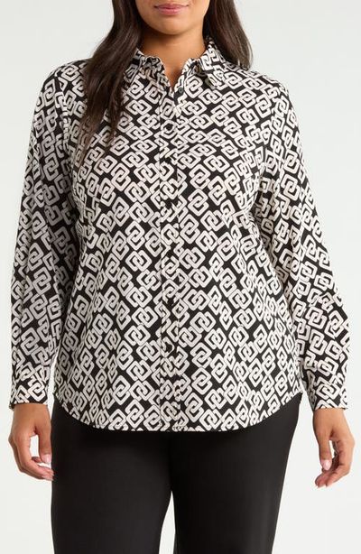 AK ANNE KLEIN AK ANNE KLEIN Printed Utility Shirt