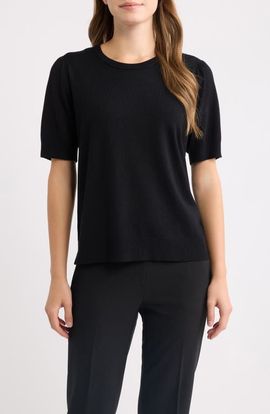AK ANNE KLEIN AK ANNE KLEIN Puff Sleeve Crewneck Sweater