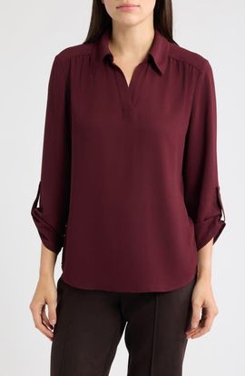 AK ANNE KLEIN AK ANNE KLEIN Roll-Tab Cuff Top