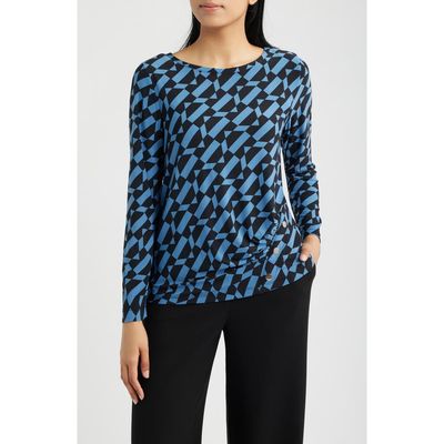 AK ANNE KLEIN AK ANNE KLEIN Ruched Rivet Long Sleeve Jersey Top