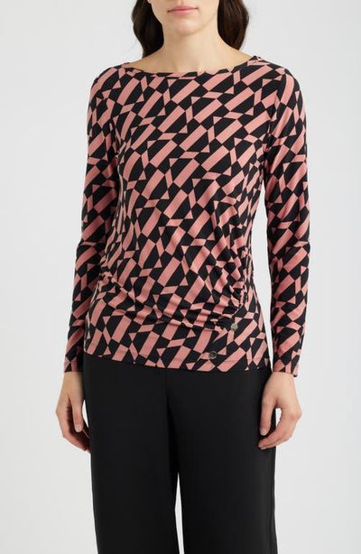 AK ANNE KLEIN AK ANNE KLEIN Ruched Rivet Print Top