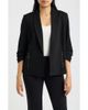 AK ANNE KLEIN AK ANNE KLEIN Ruched Sleeve Shawl Collar Jacket - 1