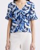 AK ANNE KLEIN AK ANNE KLEIN Ruffle Accent Short Sleeve Button-Up Shirt - 1