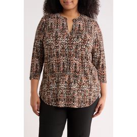 AK ANNE KLEIN AK ANNE KLEIN Split Neck Tunic